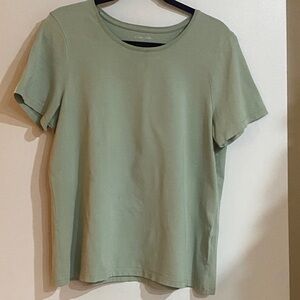 Christopher & Banks Sage Green Short Sleeve Tee size L